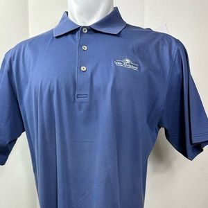Vintage Peter Millar Old kinderhook Golf club Large Polo Golf shirt faded blue